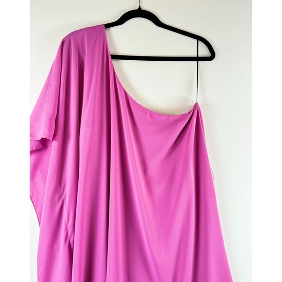NEW Show Me Your MuMu Women Dress Pink Trish Mini One Shoulder Batwing Draped XL - Picture 7 of 10